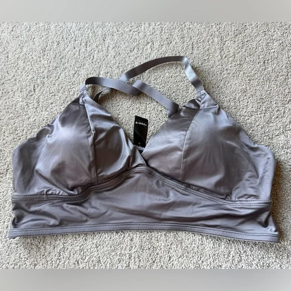 Torrid Gray Satin Bralette – Size 1 (Plus Size) sexy comfy 1X - Picture 2 of 4